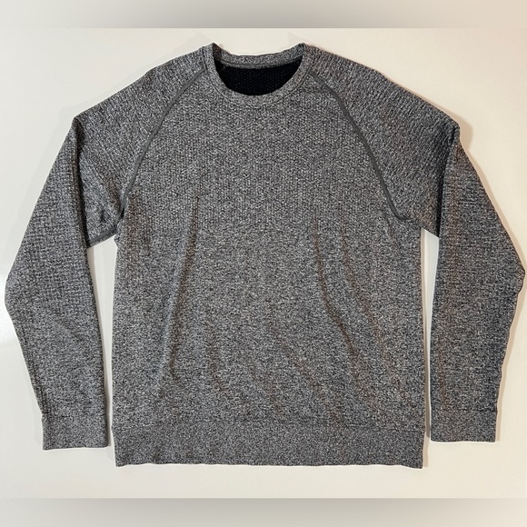 Lululemon Men’s Engineered Warmth Crewneck Sweater Black/White/Grey Size Large - Picture 1 of 4
